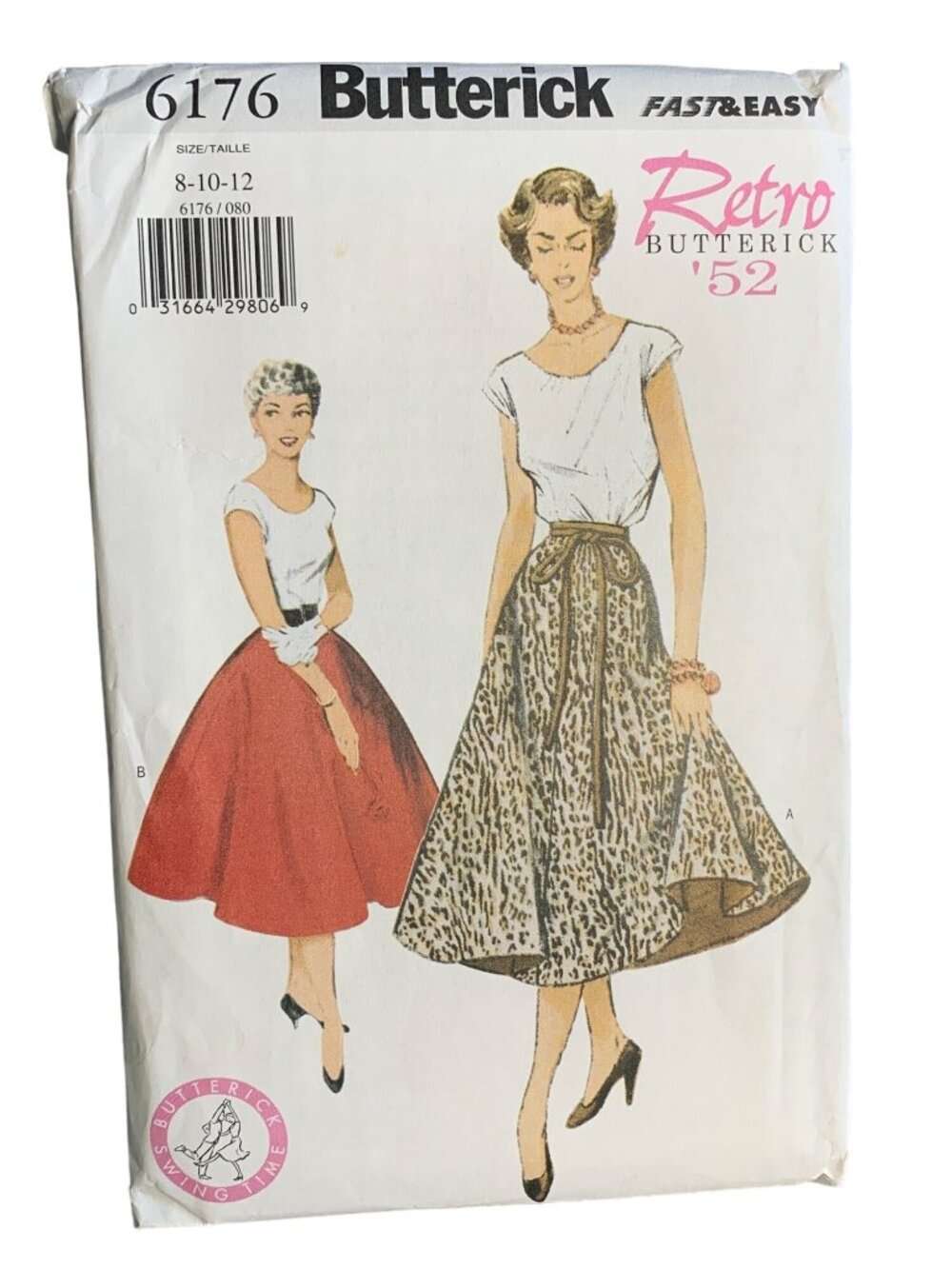 Butterick Misses Shirt Skirt Retro 50's Sewing Pattern Size 8 10 12 6176 - Uncut